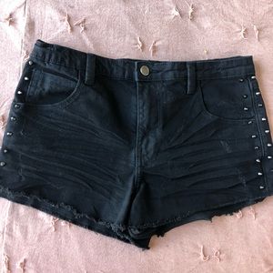 Studded high waisted shorts